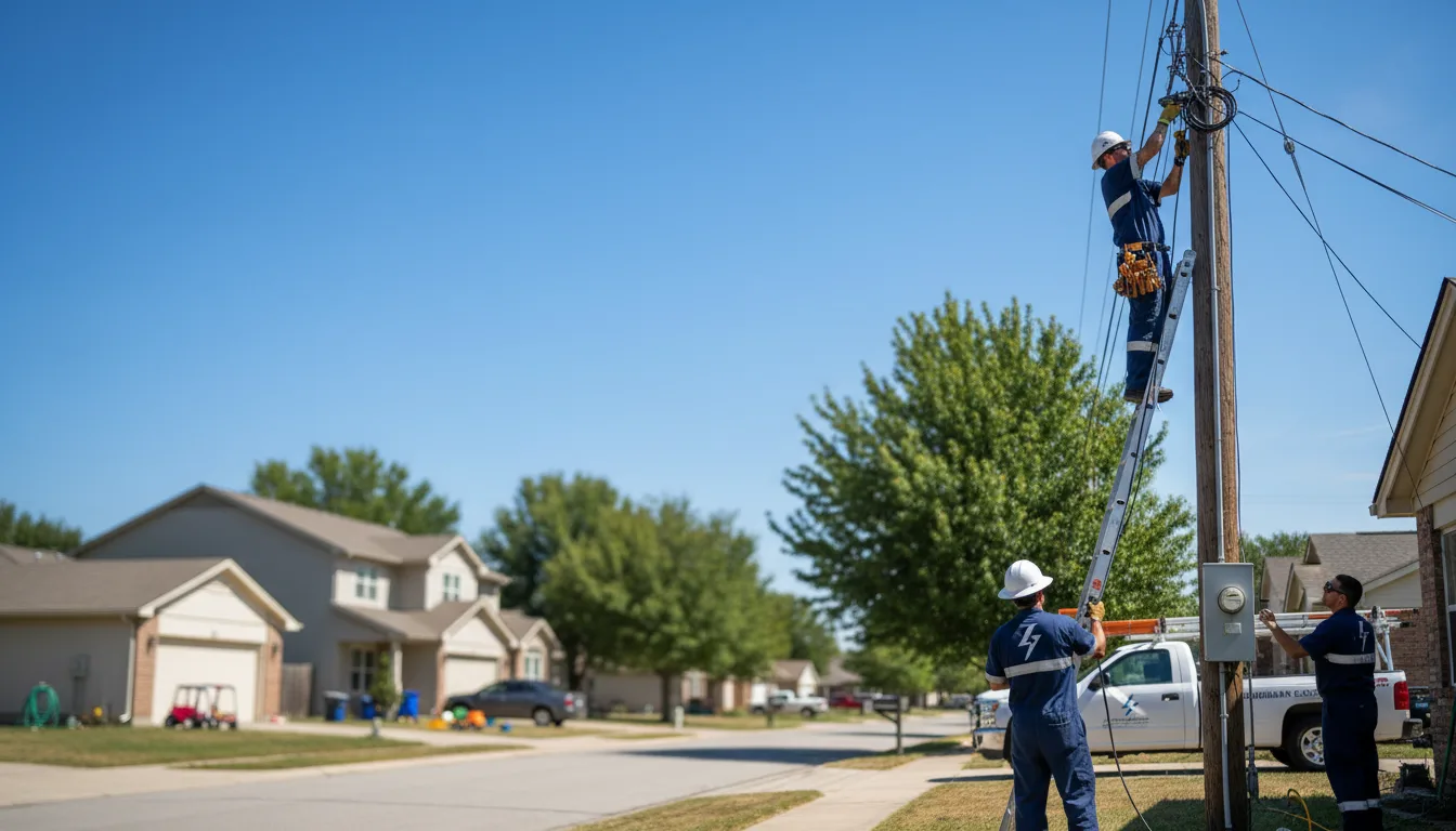 Residential electrician providing installation services in Lavon, TX
